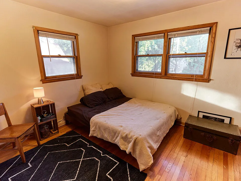From hallway, looking into the bedroom with lots of closet space