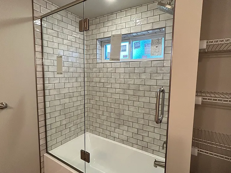 Tiled shower/tub combo