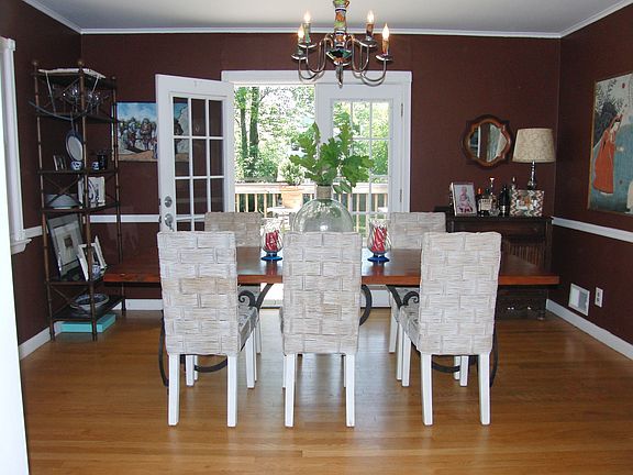 dining room with french doors to deck