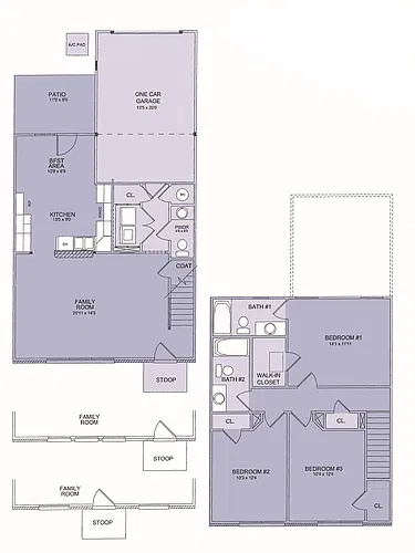 Floor plan 3 Bedroom with Rear Garage