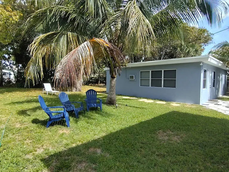 Large fenced backyard shared