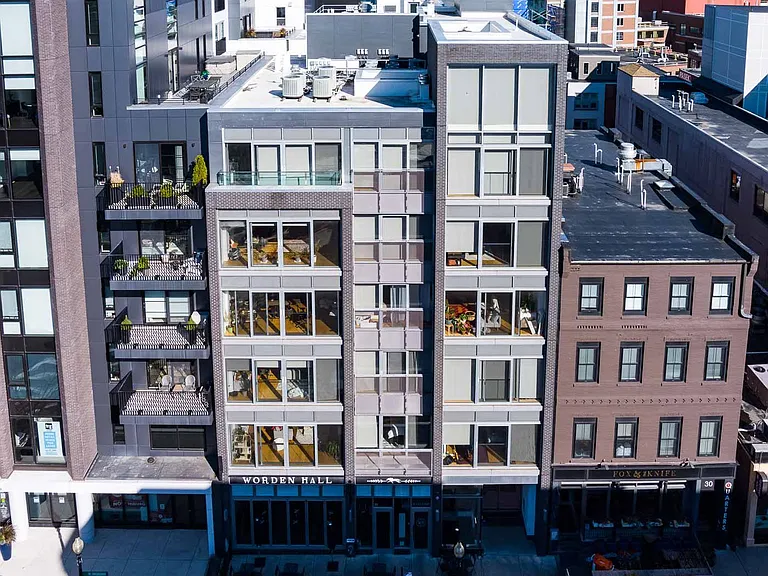26 West Broadway Exterior with Roof Deck & Views