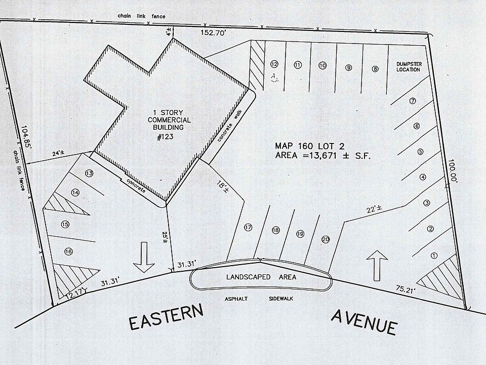 Existing building and lot lines