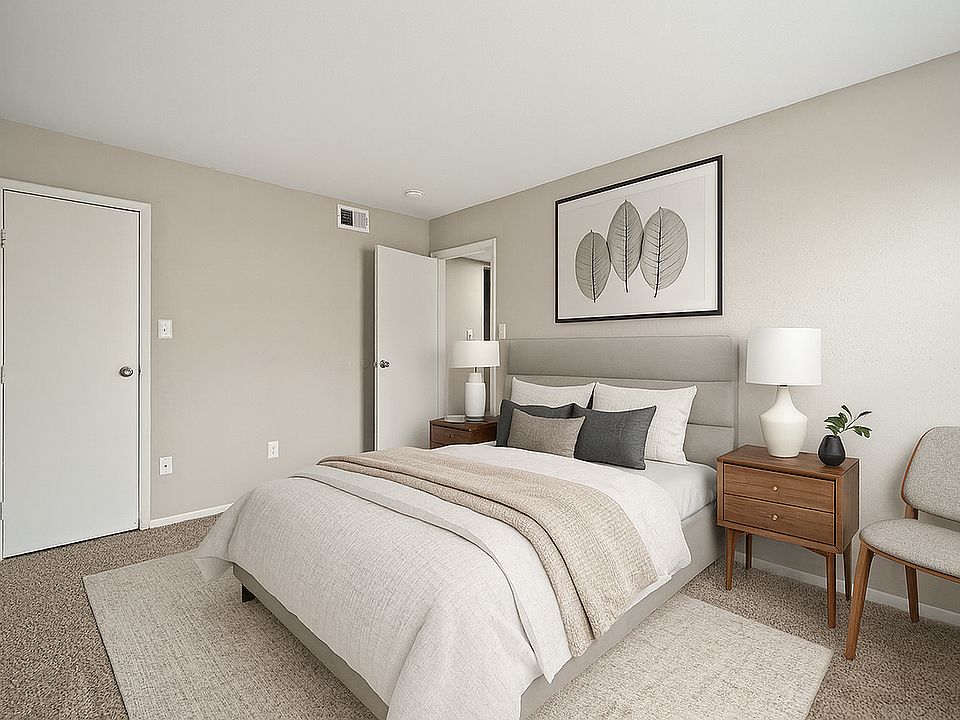 Modern bedroom with botanical accents