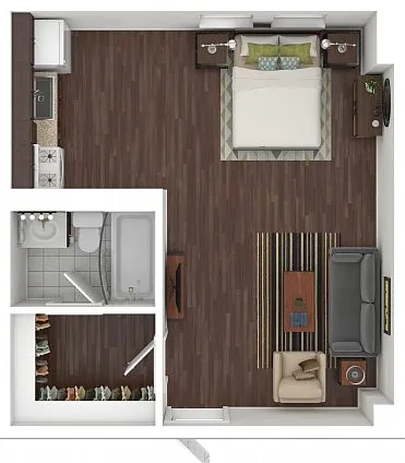 440 sq ft Studio Standard Floorplan 440 sq ft Studio Standard Floorplan