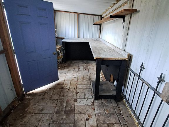 Storage Shed with workbench.