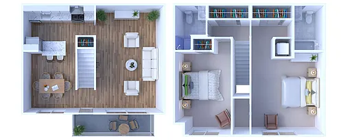 Floor plan 2BR - 2BTH Renovated