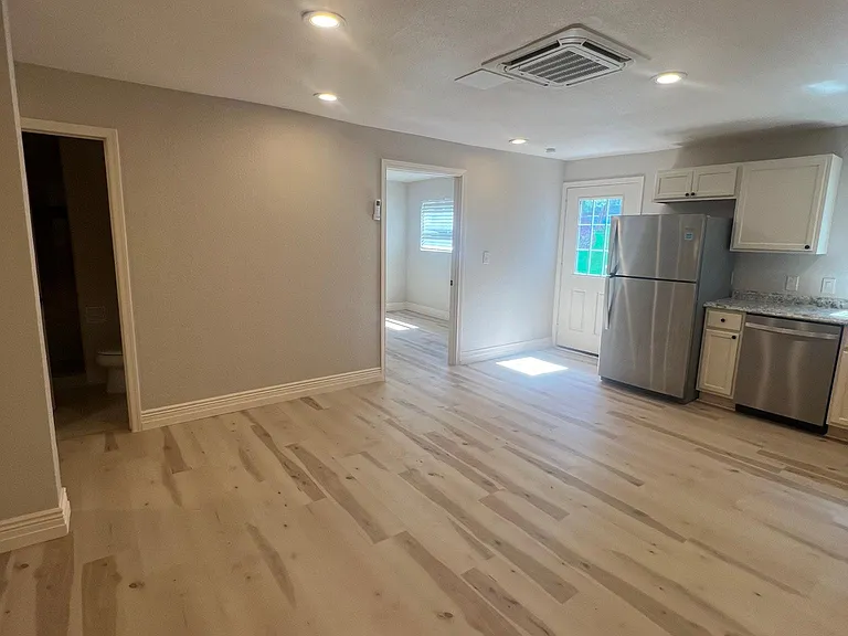 Open living room and kitchen