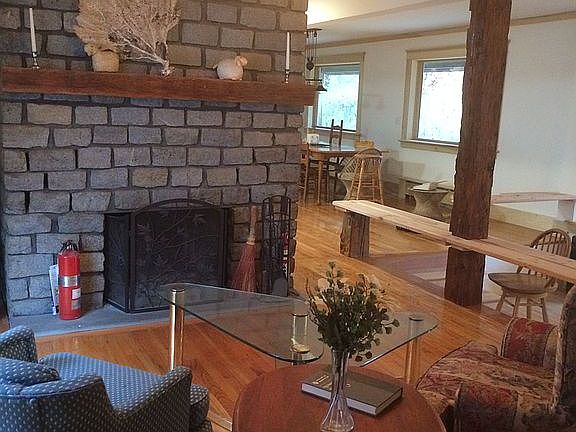 Library fireplace 
