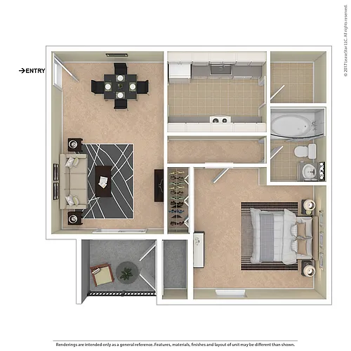 Floor plan Spring Meadow One Bedroom