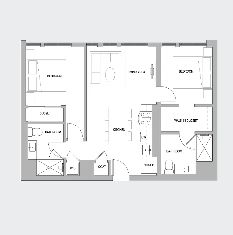 Floor plan 2 BR A