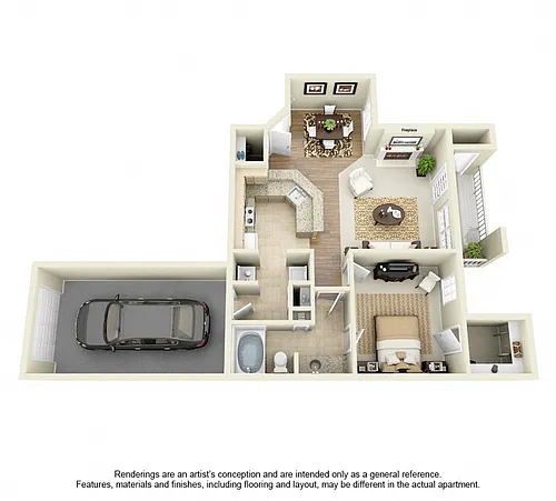 Floor plan Plan A1 - 1 Bed 1 Bath