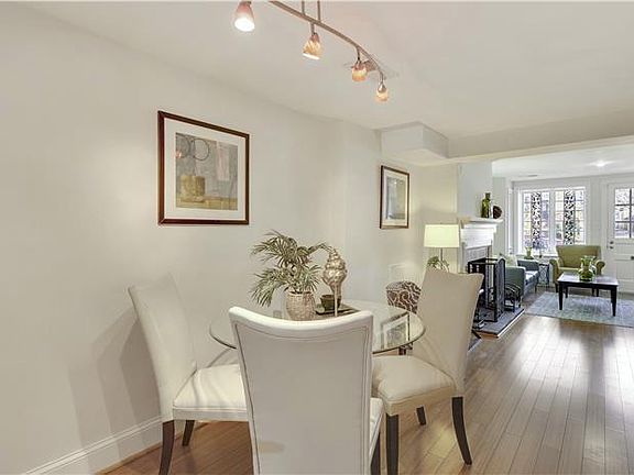 View from kitchen to dining area and front room