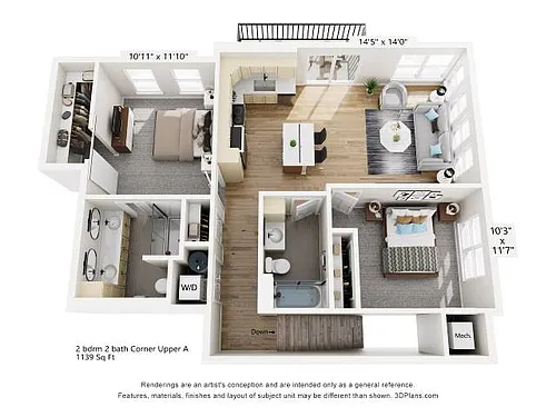 Floor plan 2 Bedroom E2