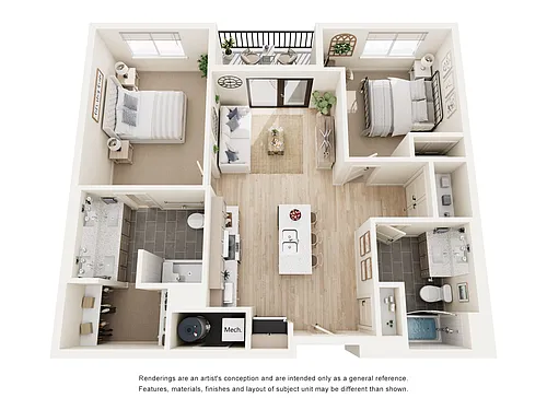 Floor plan 2 Bed/2 Bath