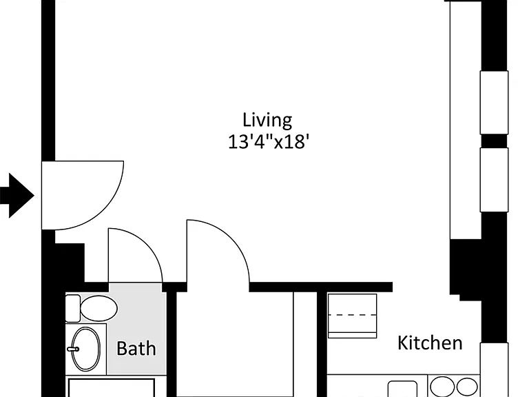 Unit 205 (336 sqft)
