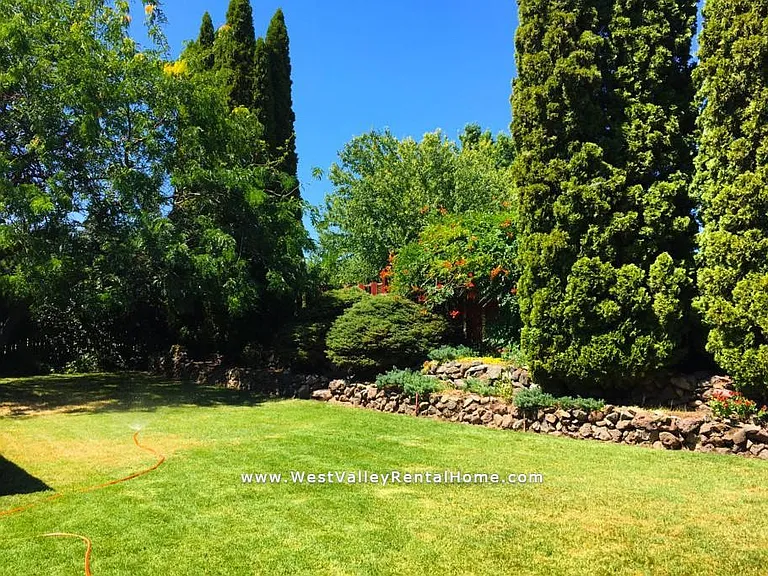 Beautiful large fenced, private backyard. Fantastic trees provide shade to enjoy the many warm days in Yakima.
