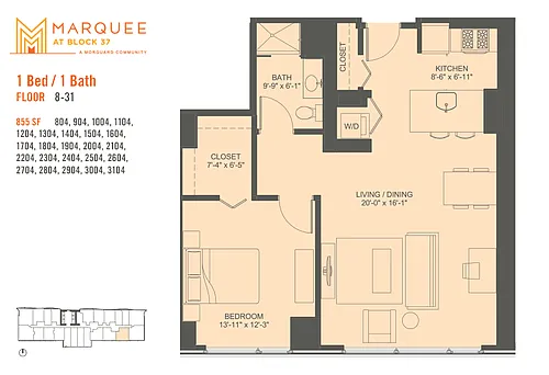 Floor plan 1 Bedroom x 04