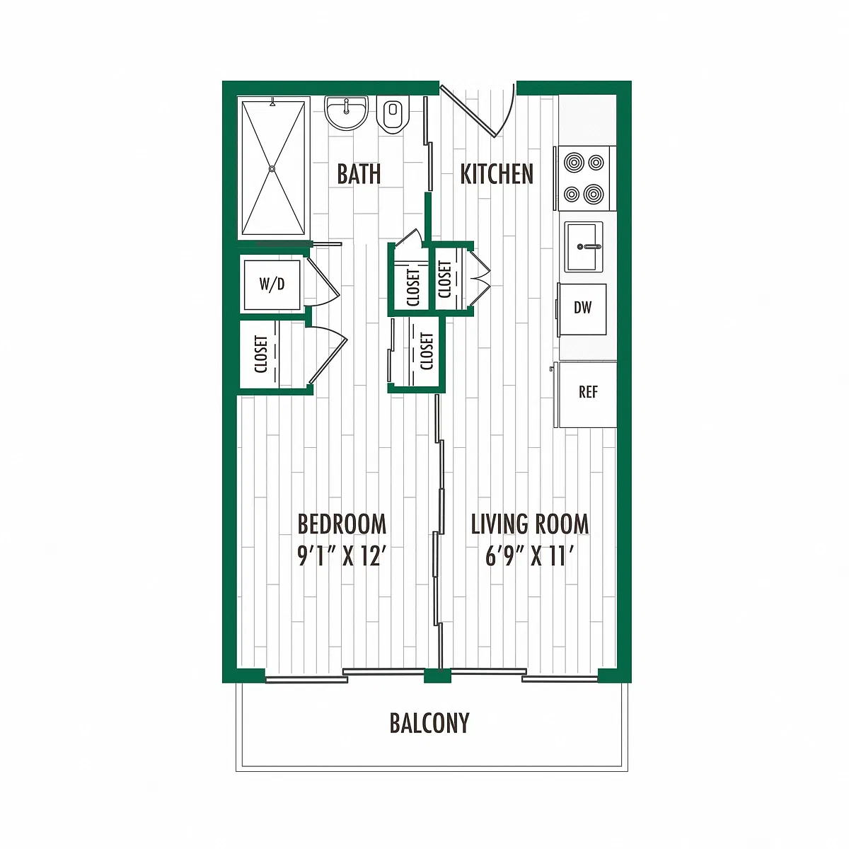 Floor plan 1X1 A