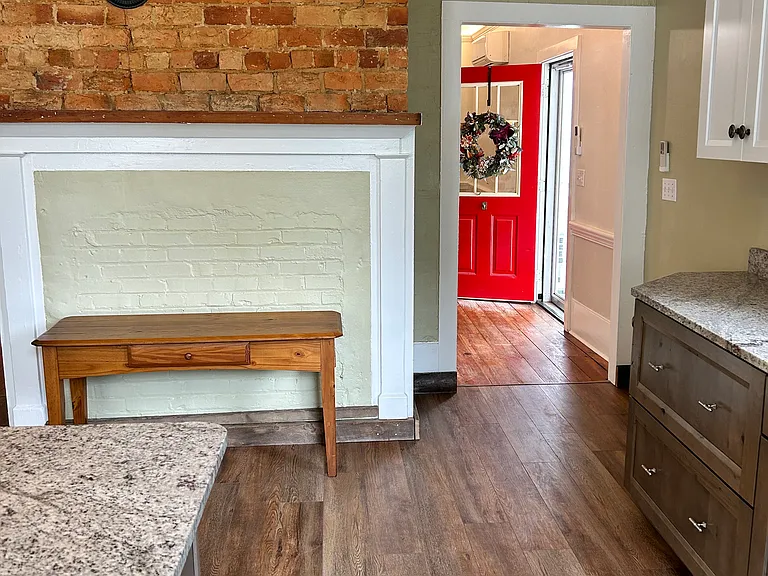 original fireplace in kitchen
