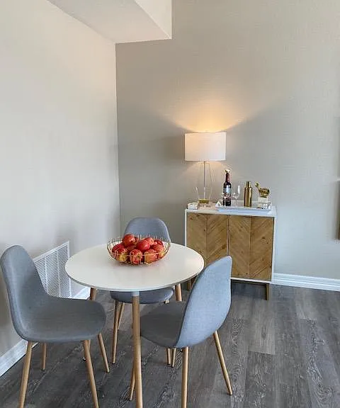 Sample furnishings. Unfurnished unit