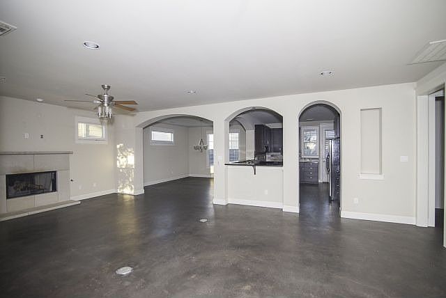 living room open to kitchen