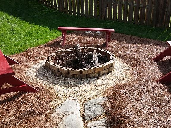 Fire pit in back yard.