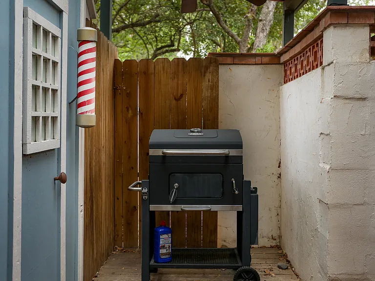 Outdoor grill area.