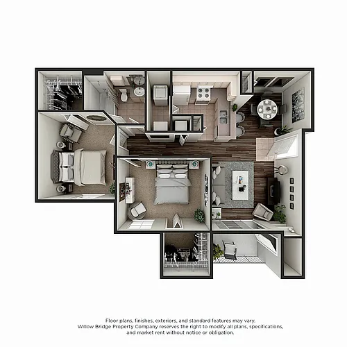 Floor plan Mansfield - 2 BR - 1 BA