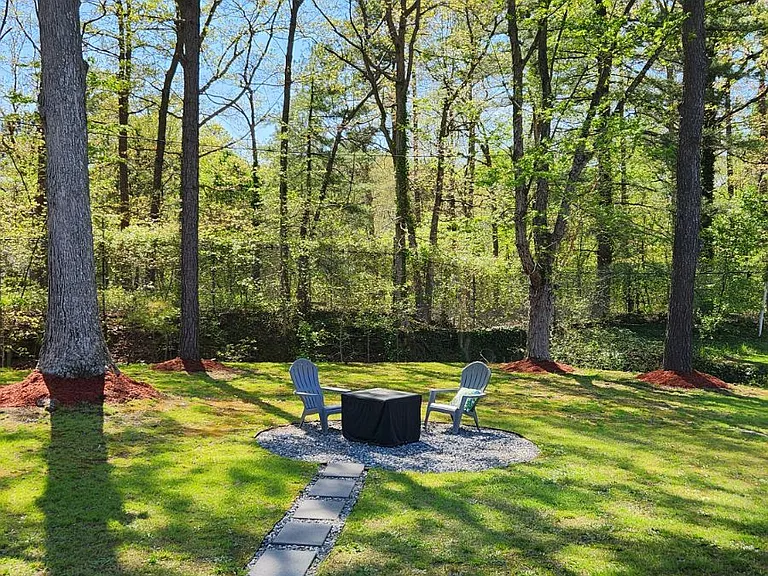 Beautiful quiet outdoor setting with firepit