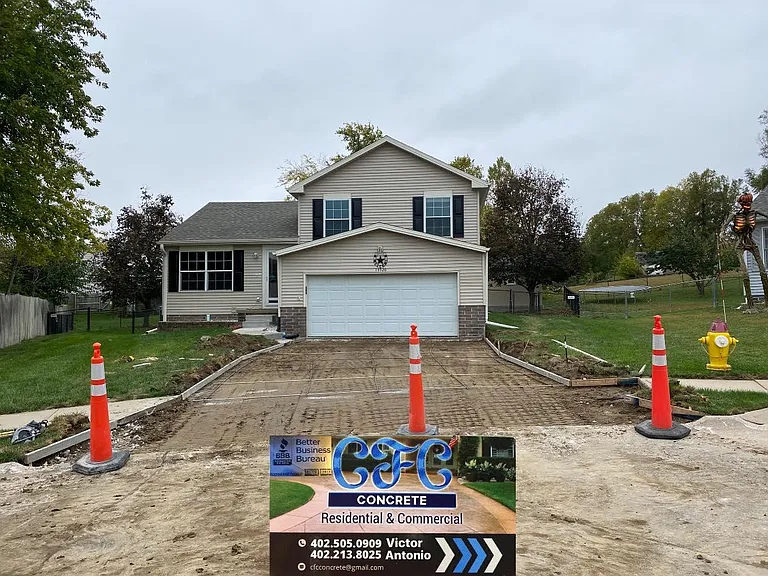 New driveway being poured 21 Oct 2021 "Wider then the original driveway"