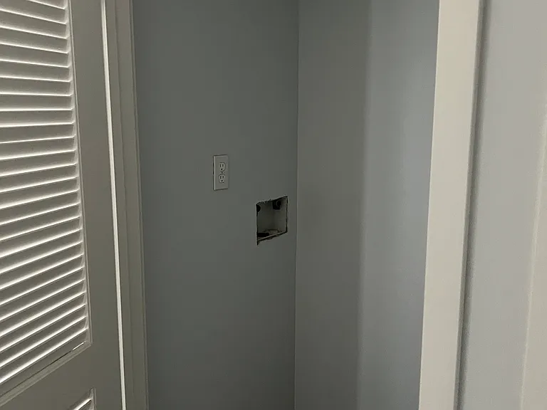 Room to hook up your own washer and dryer. The hooks are ready for installation.