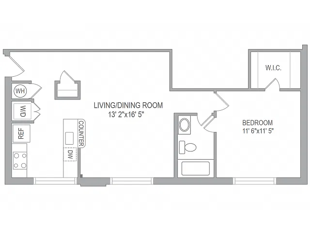 Floor plan 1BR/1BA