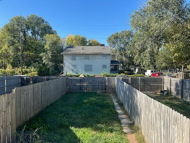 Fenced in backyard