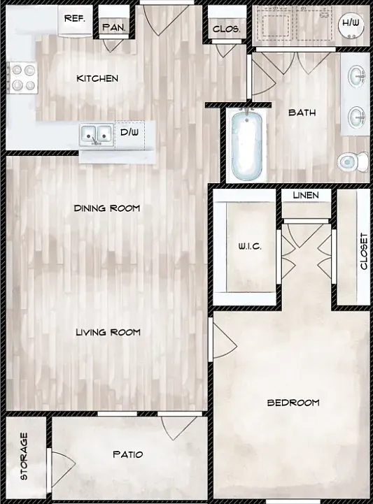 Floor plan 1 bedroom