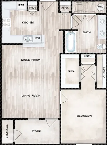 Floor plan 1 bedroom
