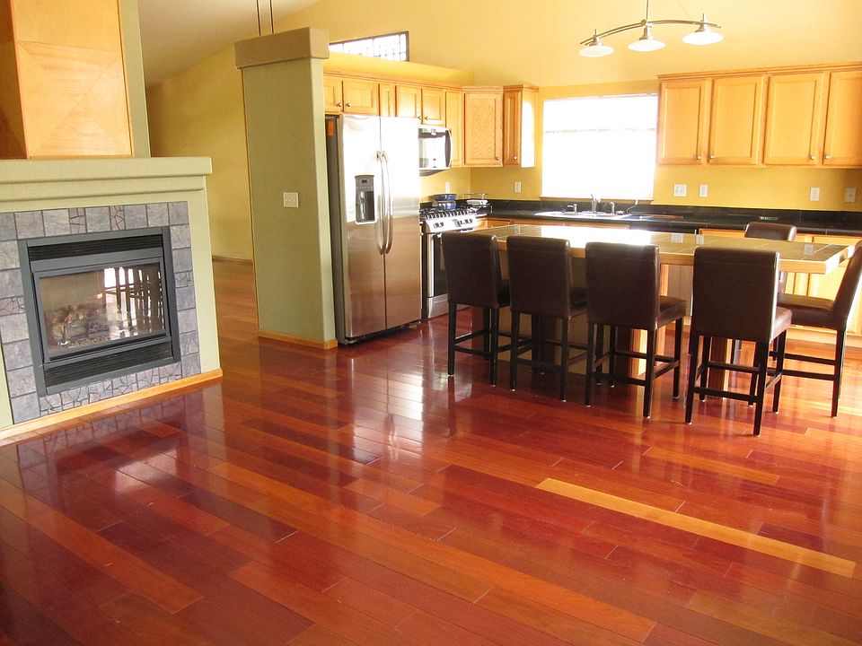 kitchen and family room