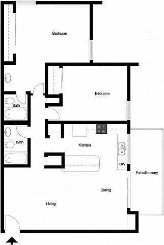 Floor plan 2 Bedroom 2 Bath