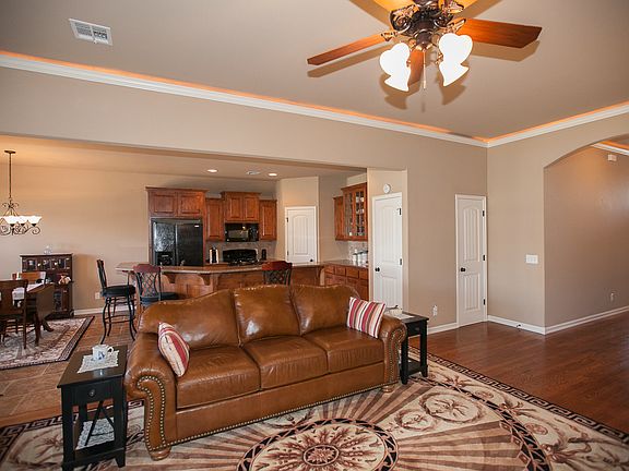 Take note of indirect lighting above crown molding.