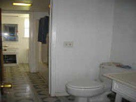 Hall bath with shared tub to master bath