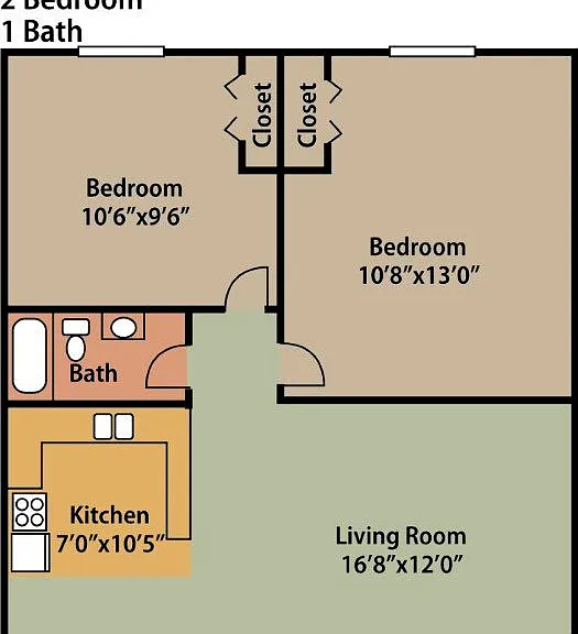 Floor Plan 2 Bedroom Apartment Home