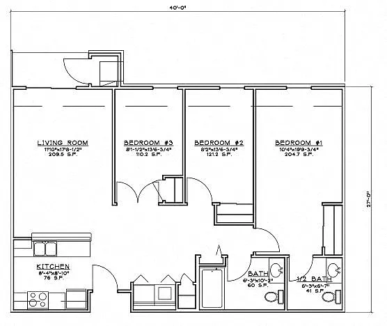 Floor plan 3 Bedroom Unit