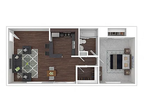 Floor plan 1 BEDROOM (1C/1CR/1CX)