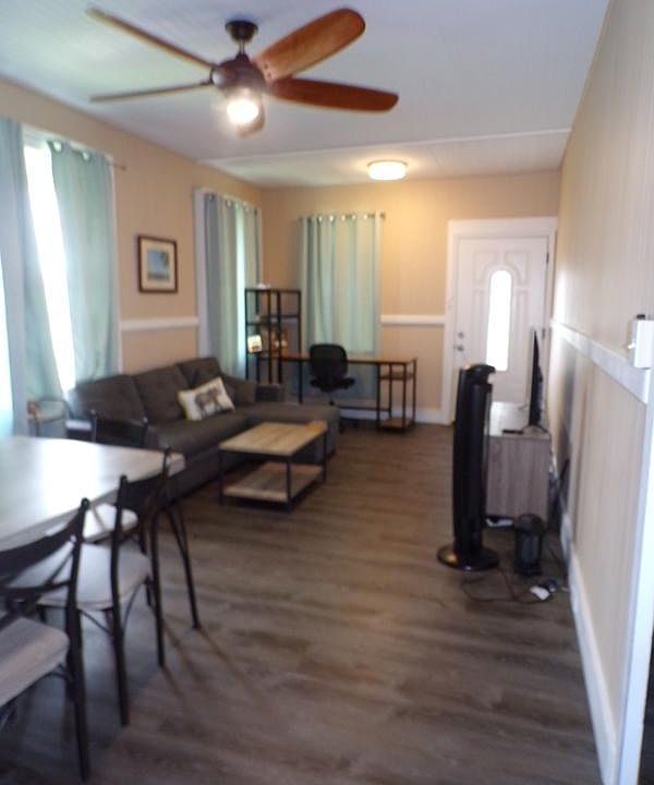 View of the living room, dinning area from kitchen.
