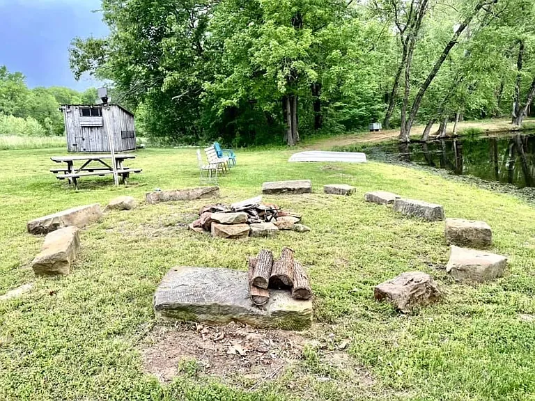 Fire pit down at the pond