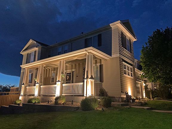 House under landscape lights
