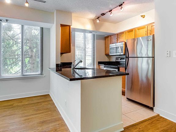 Kitchen with Granite Countertops and Stainless Steel Appliances