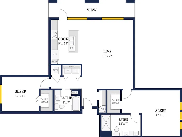 Floor Plan 2E | Arrabelle Apartments | Apartments in Cedarburg, WI Floor Plan 2E | Arrabelle Apartments | Apartments in Cedarburg, WI
