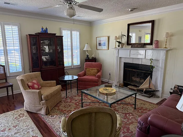 Living room with gas fireplace