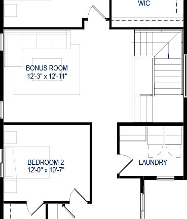 A black line drawing of the Columbia 26 model by Brookfield Residential